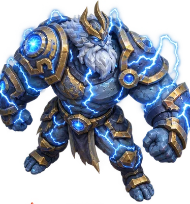 Voltara the Storm Titan, lord of Thunderpeak in Ricochet Rush